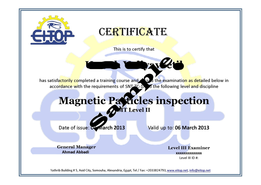 Training & Certification ASNT-TC-IA courses OCTG Inspection Training Program